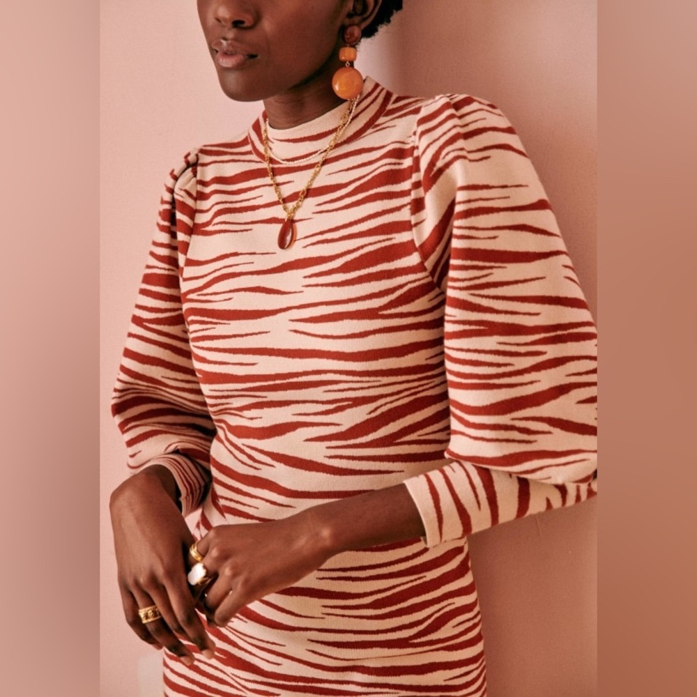 Sezane Beth Zebra Print dress
